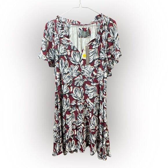 Anthropologie Dresses & Skirts - NWT Anthropology Burgundy White Peach Black Floral Size Medium